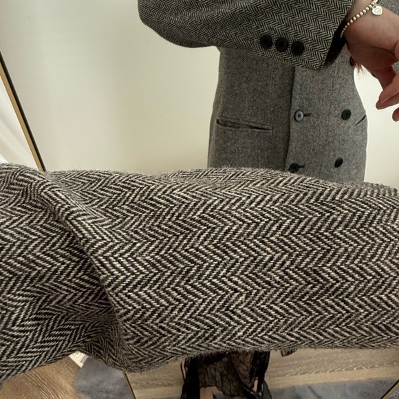 CHAUS Vintage Classic Double-Breasted Wool Blend Blazer in Heather Gray size 6 - Picture 9 of 12